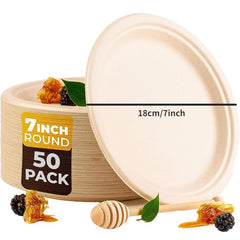50pcs 100 Paper Plates 17 Disposable Heavy Duty Plates Unbleached Plate