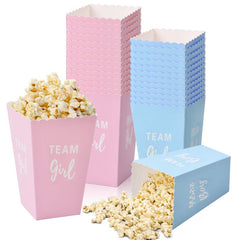 50pcs Popcorn Containers Small Paper Popcorn Bags Pink Cardboard Holders