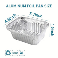50pcs Aluminum Pans With Clear Lids - To Go Food Containers