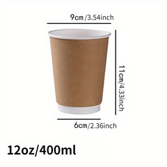 25pcs 400ml 12oz Disposable Paper Cups for Hot and Cold Beverages