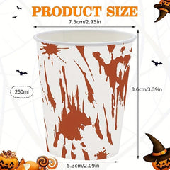 50 Pcs Disposable Halloween Cups 250ml 8 45oz Halloween Plastic Cups