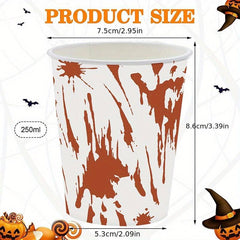 50 Pcs Disposable Halloween Cups 250ml 8 45oz Halloween Plastic Cups