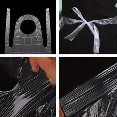 100 Clear Waterproof Disposable Aprons for Cooking, Painting, Dish Washing