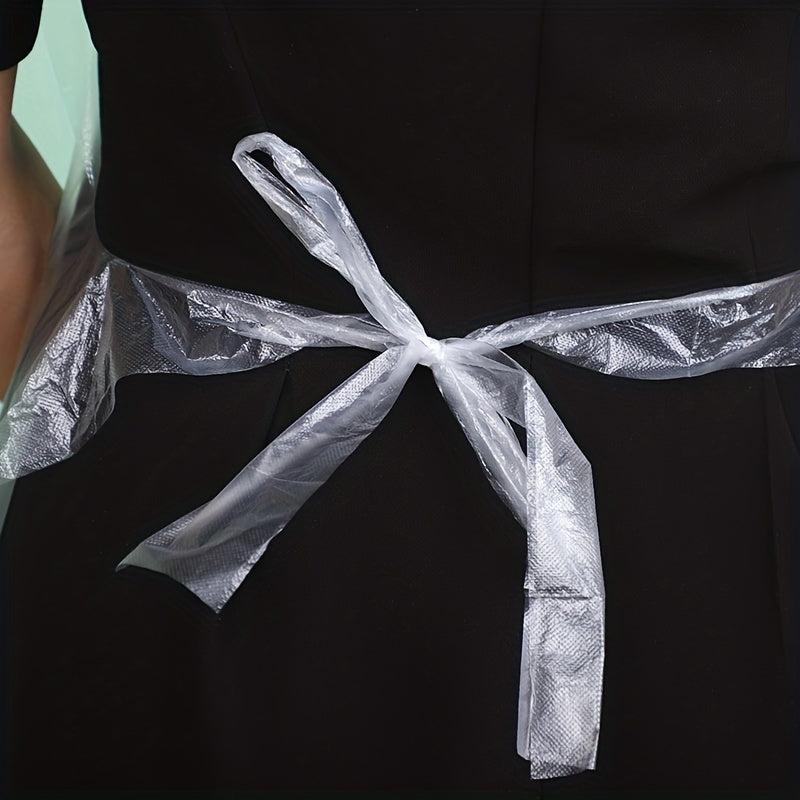 100 Clear Waterproof Disposable Aprons for Cooking, Painting, Dish Washing
