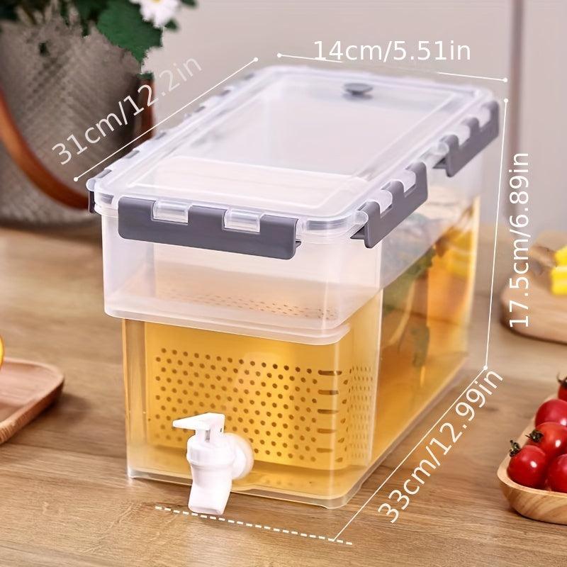 Beverage Bucket for Refrigerator & Beverage Maker, Juice Container with Lid