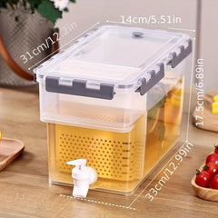Beverage Bucket for Refrigerator & Beverage Maker, Juice Container with Lid