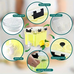Beverage Bucket for Refrigerator & Beverage Maker, Juice Container with Lid