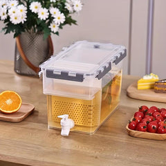 Beverage Bucket for Refrigerator & Beverage Maker, Juice Container with Lid