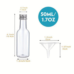 50 100pcs 1 7oz 50ml Mini Liquor Bottles with Lids and Funnels