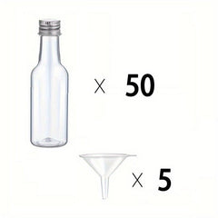 50 100pcs 1 7oz 50ml Mini Liquor Bottles with Lids and Funnels