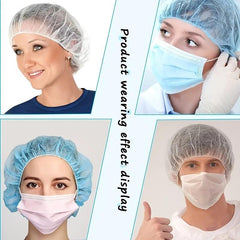 98pcs Disposable Waterproof Shower Caps Elastic Hair Processing Caps