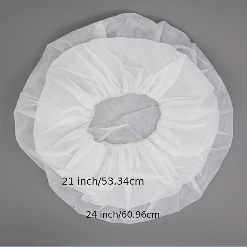 98pcs Disposable Waterproof Shower Caps Elastic Hair Processing Caps