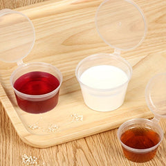 5pcs 50ml Disposable Cups with Lids for Condiments, Sauces