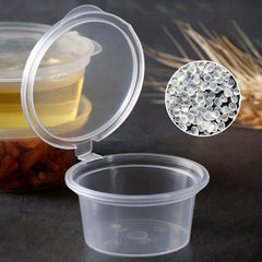 5pcs 50ml Disposable Cups with Lids for Condiments, Sauces