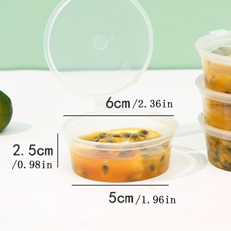 5pcs 50ml Disposable Cups with Lids for Condiments, Sauces