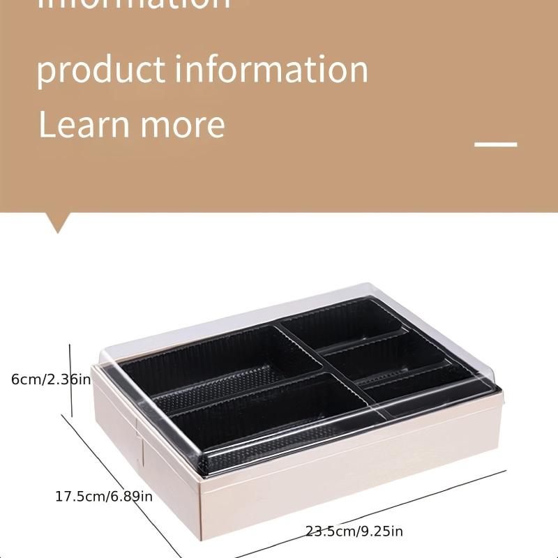 3pcs Disposable Fast Food Box Sushi Seafood Salad Packaging Containers