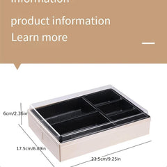 3pcs Disposable Fast Food Box Sushi Seafood Salad Packaging Containers