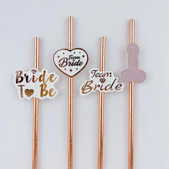 Team Bride Straws Disposable Paper Straws Glossy Drinking Straws Summer Drinkwar
