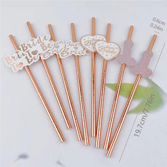 Team Bride Straws Disposable Paper Straws Glossy Drinking Straws Summer Drinkwar