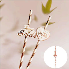 Team Bride Straws Disposable Paper Straws Glossy Drinking Straws Summer Drinkwar