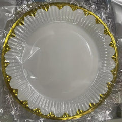 10pcs Monochrome Bronzing Lace Paper Plates 7 inch