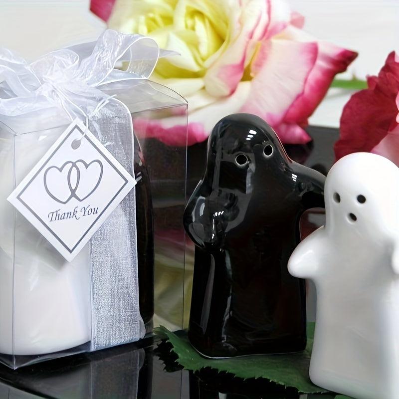 2pcs Ceramic Bottle Set Salt Pepper Shaker Seasoning Rack