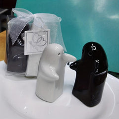 2pcs Ceramic Bottle Set Salt Pepper Shaker Seasoning Rack