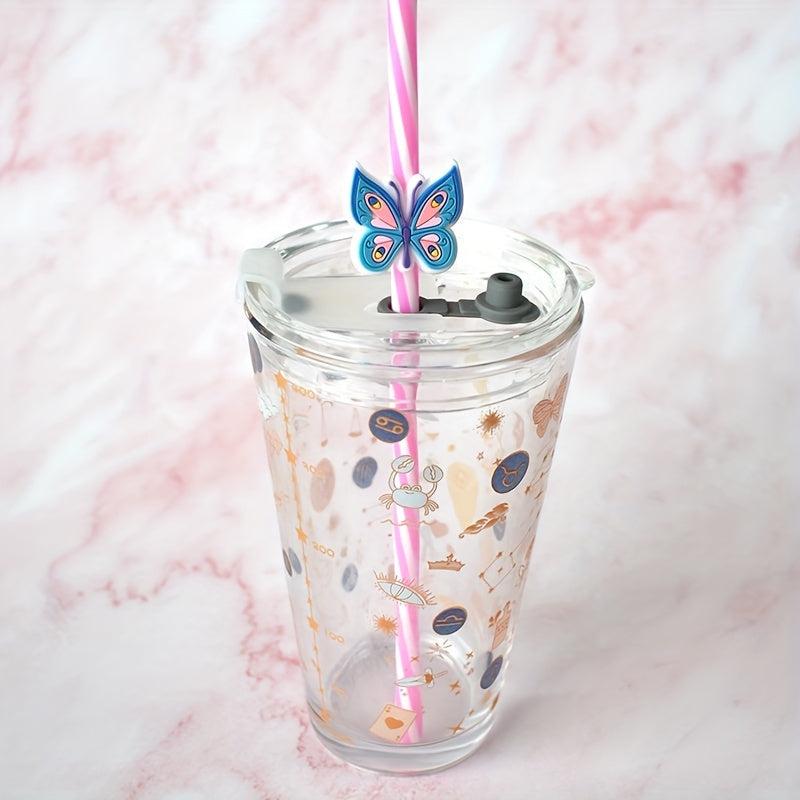25pcs Colorful Butterflies Straw Toppers for Tumblers