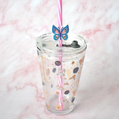 25pcs Colorful Butterflies Straw Toppers for Tumblers