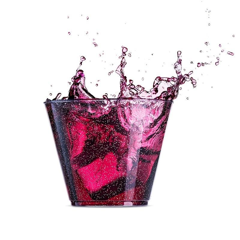 10pcs Glitter Disposable Cups 9oz Plastic Shot Glasses for Parties Wedding