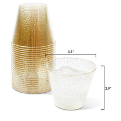 10pcs Glitter Disposable Cups 9oz Plastic Shot Glasses for Parties Wedding