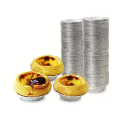 50pcs Disposable Aluminum Foil Round Egg Tart Cups
