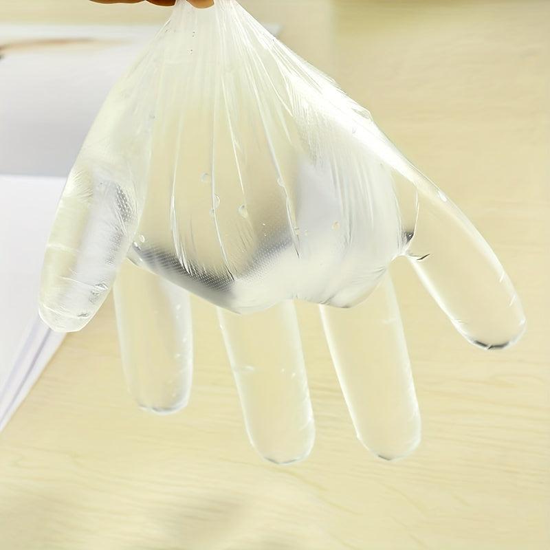 100pcs Disposable Plastic Gloves for Kitchen Catering Beauty Hairdressing