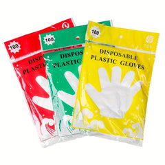 100pcs Disposable Plastic Gloves for Kitchen Catering Beauty Hairdressing