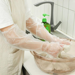 10pcs Disposable Long Dishwashing Gloves Tight Durable Waterproof Gloves