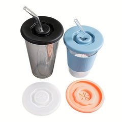 Silicone Cup Lid Glass Drink Cover with Straw Hole