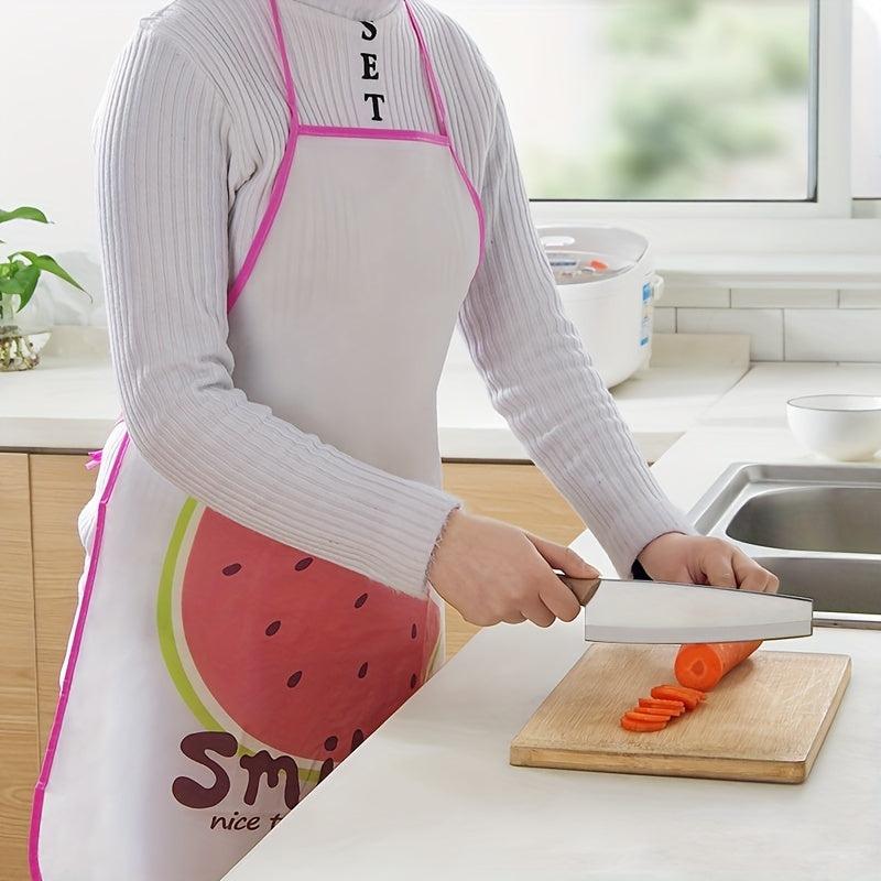 Disposable Waterproof Apron Kitchen Waist Apron Fruit Pattern Cooking Supplies