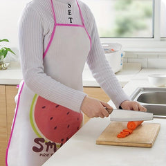 Disposable Waterproof Apron Kitchen Waist Apron Fruit Pattern Cooking Supplies