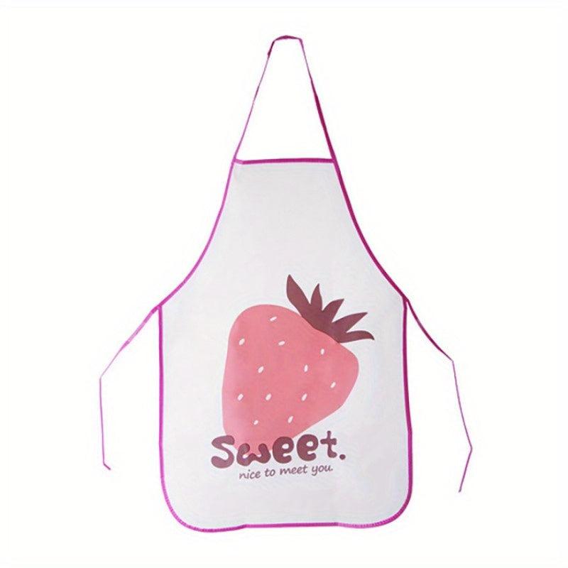Disposable Waterproof Apron Kitchen Waist Apron Fruit Pattern Cooking Supplies