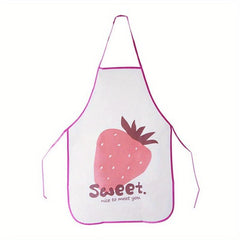 Disposable Waterproof Apron Kitchen Waist Apron Fruit Pattern Cooking Supplies
