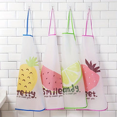 Disposable Waterproof Apron Kitchen Waist Apron Fruit Pattern Cooking Supplies