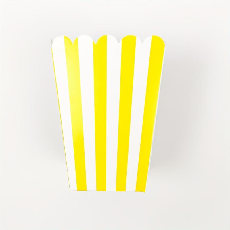 12 Pcs Striped Paper Popcorn Boxes Candy Box Picnic Snacks Boxes