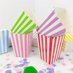 12 Pcs Striped Paper Popcorn Boxes Candy Box Picnic Snacks Boxes