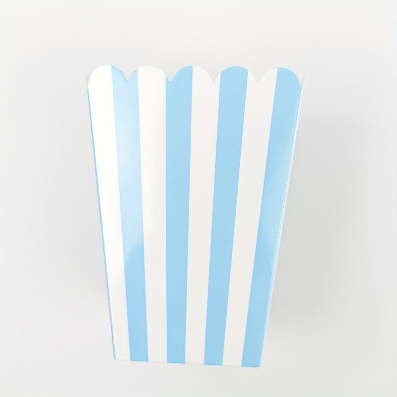 12 Pcs Striped Paper Popcorn Boxes Candy Box Picnic Snacks Boxes