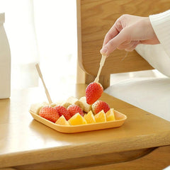50pcs Bamboo Fruit Forks Cake Dessert Mini Forks For Appetizer Party