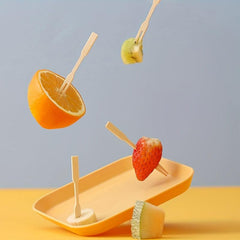 50pcs Bamboo Fruit Forks Cake Dessert Mini Forks For Appetizer Party