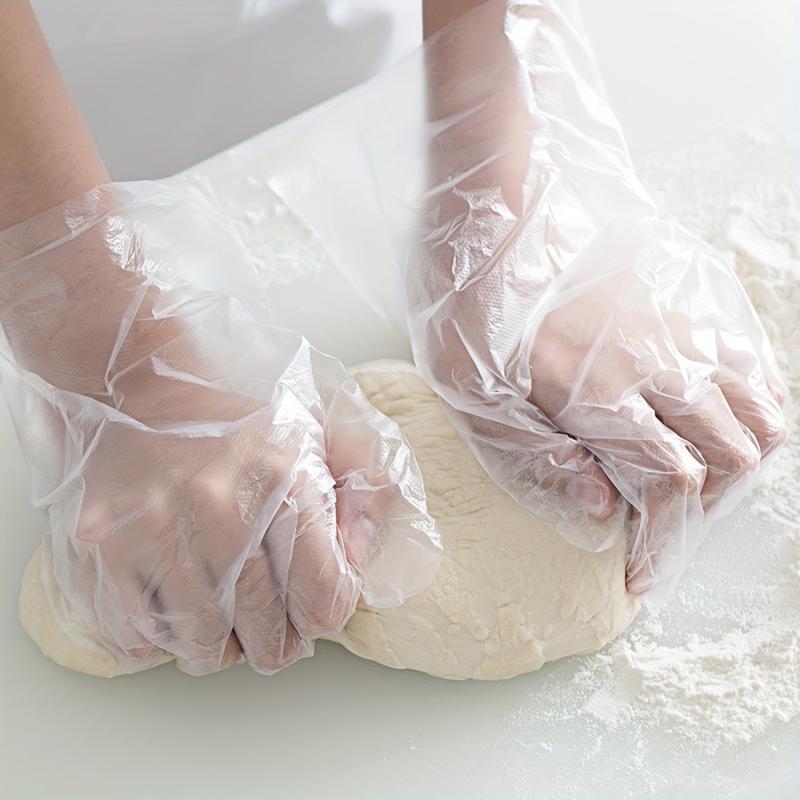 100pcs Food Transparent Disposable Gloves Dishwashing Beauty Kitchen Supplies