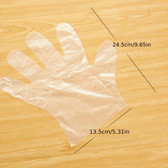 100pcs Food Transparent Disposable Gloves Dishwashing Beauty Kitchen Supplies