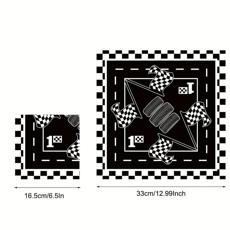 20pcs Racing Cars Theme Party Tableware Set Disposable Trays Tissues Tablecloth