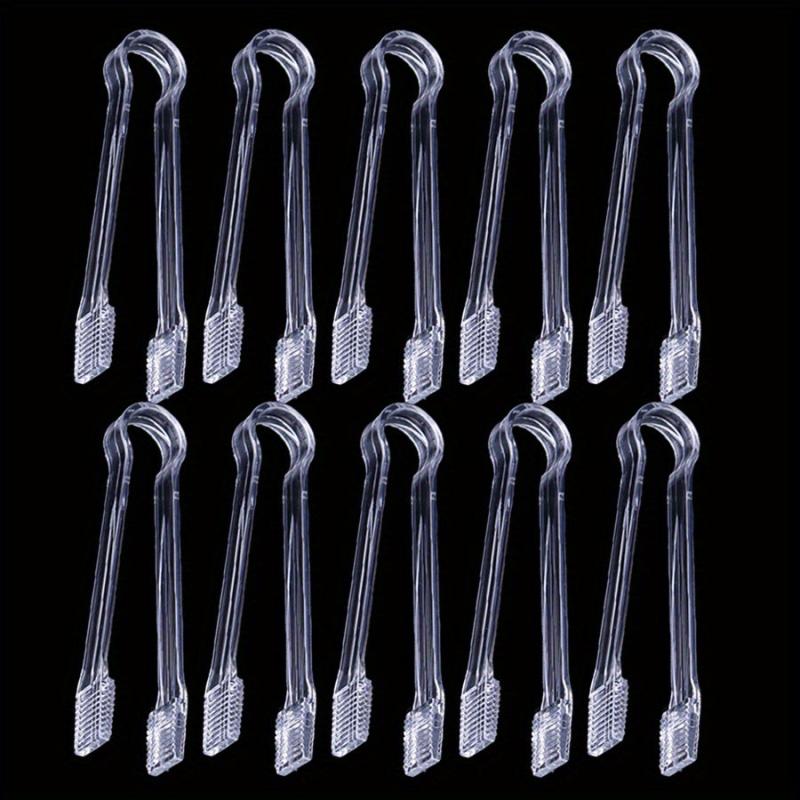 10Pcs Ice Cube Tongs Buffet Serving Sturdy Plastic Kitchen Cooking Tongs